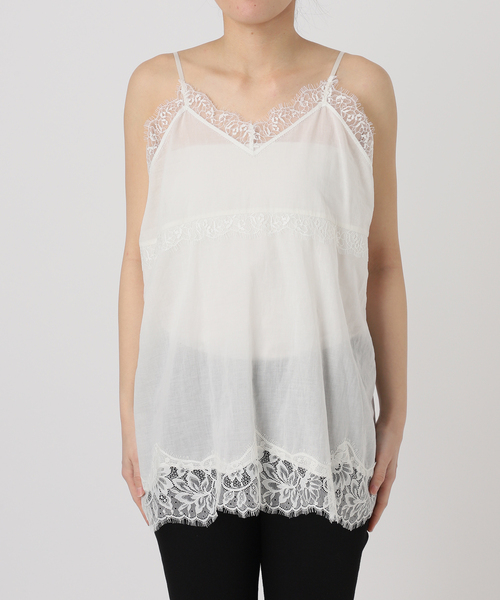 JOURNAL STANDARD（ジャーナルスタンダード）の「ボイルアイラッシュレースキャミ（キャミソール・レディース・ブラック/アイボリー・FREE）」の9枚目の写真