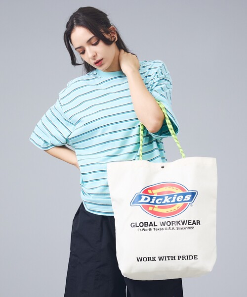 Dickies(ディッキーズ)の「【DICKIES/ディッキーズ】LOGO PRINT ROPE TOTE BAG / トートバッグ / ユニセックス(トートバッグ・メンズ・スミクロ/ブラック/オフホワイト/アイボリー・フリー)」の2枚目の写真