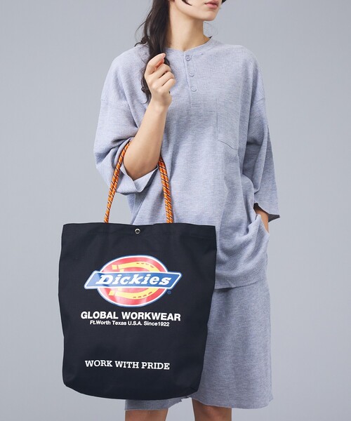 Dickies(ディッキーズ)の「【DICKIES/ディッキーズ】LOGO PRINT ROPE TOTE BAG / トートバッグ / ユニセックス(トートバッグ・メンズ・スミクロ/ブラック/オフホワイト/アイボリー・フリー)」の4枚目の写真