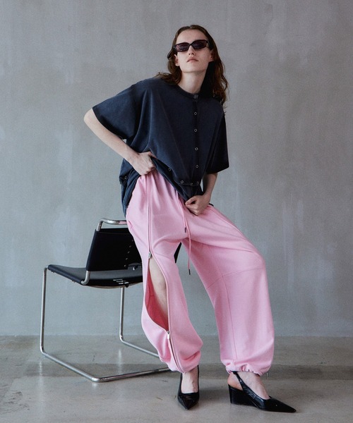 MAISON SPECIAL(メゾンスペシャル)の「【PRE-ORDER】Front Zip Sweat Pants/フロントZIPスウェットパンツ(スウェットパンツ・レディース・ピンク/ライトグレー/チャコールグレー・36/38)」の3枚目の写真