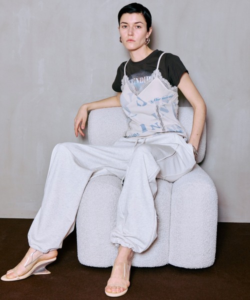 MAISON SPECIAL(メゾンスペシャル)の「【PRE-ORDER】Front Zip Sweat Pants/フロントZIPスウェットパンツ(スウェットパンツ・レディース・ピンク/ライトグレー/チャコールグレー・36/38)」の6枚目の写真