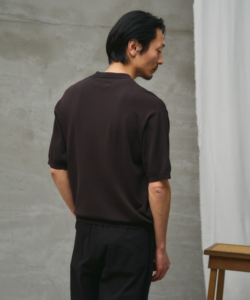 paradigm(パラダイム)の「【paradigm】コットンモダールニットポロU(ニット/セーター・メンズ・チャコールグレー/ライトグレー/ブラック・MEDIUM/SMALL/LARGE)」の8枚目の写真