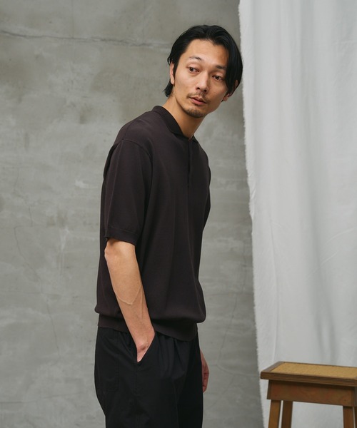paradigm(パラダイム)の「【paradigm】コットンモダールニットポロU(ニット/セーター・メンズ・チャコールグレー/ライトグレー/ブラック・MEDIUM/SMALL/LARGE)」の9枚目の写真