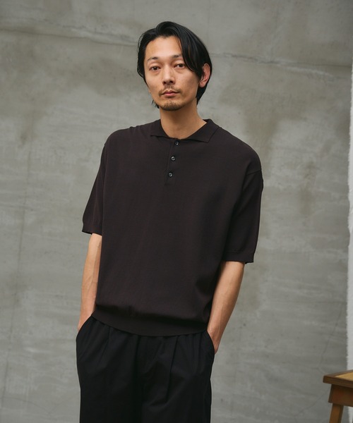 paradigm(パラダイム)の「【paradigm】コットンモダールニットポロU(ニット/セーター・メンズ・チャコールグレー/ライトグレー/ブラック・MEDIUM/SMALL/LARGE)」の5枚目の写真