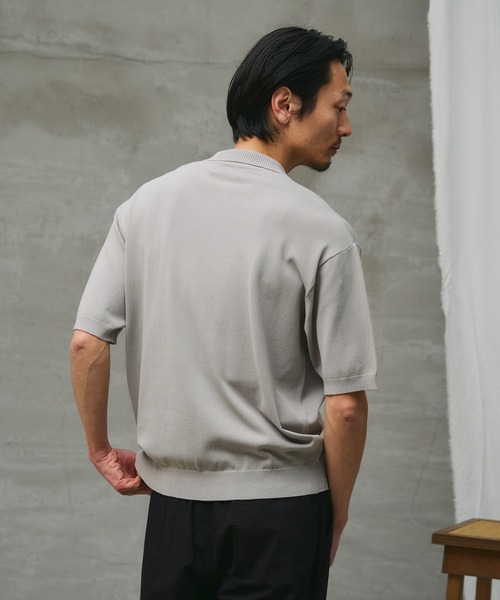paradigm(パラダイム)の「【paradigm】コットンモダールニットポロU(ニット/セーター・メンズ・チャコールグレー/ライトグレー/ブラック・MEDIUM/SMALL/LARGE)」の12枚目の写真