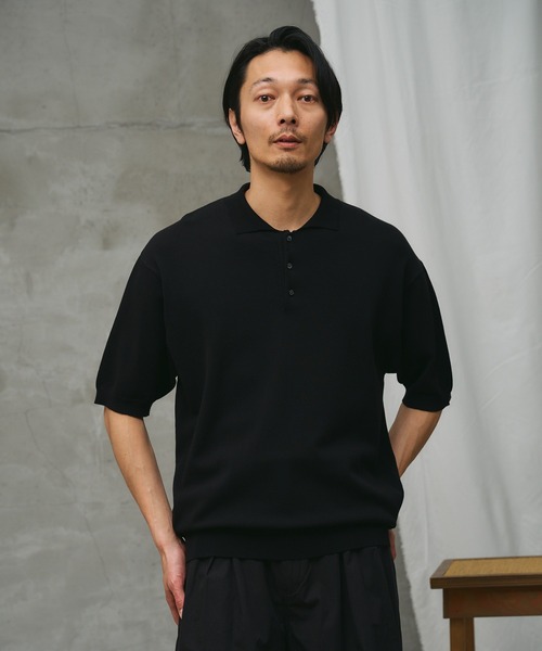 paradigm(パラダイム)の「【paradigm】コットンモダールニットポロU(ニット/セーター・メンズ・チャコールグレー/ライトグレー/ブラック・MEDIUM/SMALL/LARGE)」の4枚目の写真