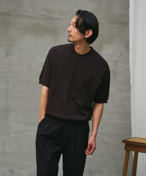paradigm(パラダイム)の「【paradigm】コットンモダールニットポロU(ニット/セーター・メンズ・チャコールグレー/ライトグレー/ブラック・MEDIUM/SMALL/LARGE)」の6枚目の写真