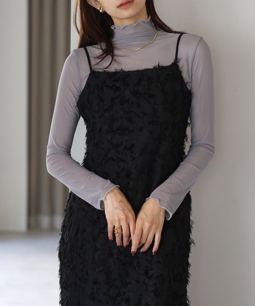 lulufa(ルルファ)の「シアーハイネックトップス ロングスリーブ メロートップス(Tシャツ/カットソー・レディース・グレー/ブラック/アイボリー/ホワイト・FREE)」の19枚目の写真