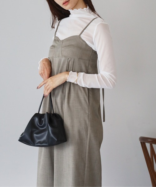 lulufa(ルルファ)の「シアーハイネックトップス ロングスリーブ メロートップス(Tシャツ/カットソー・レディース・グレー/ブラック/アイボリー/ホワイト・FREE)」の8枚目の写真