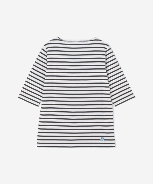 ORCIVAL(オーシバル)の「ORCIVAL | ジャージー ボートネック5分袖Tシャツ WOMEN(Tシャツ/カットソー・レディース・パープル系その他/ブルー系その他/グレー系その他・2/1)」の1枚目の写真