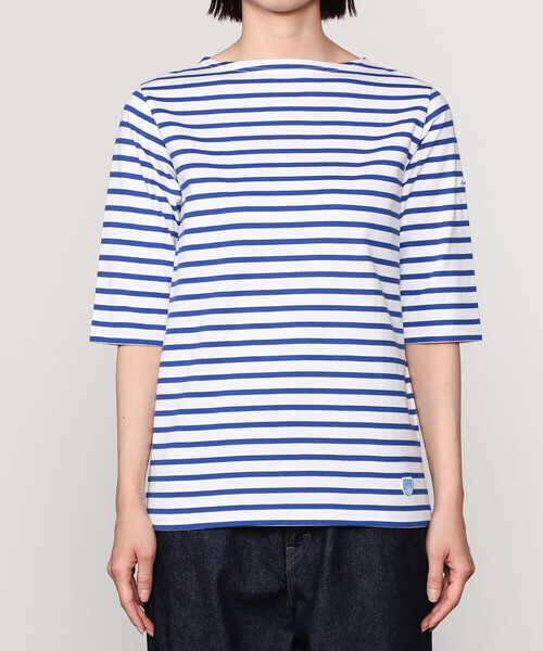 ORCIVAL(オーシバル)の「ORCIVAL | ジャージー ボートネック5分袖Tシャツ WOMEN(Tシャツ/カットソー・レディース・パープル系その他/ブルー系その他/グレー系その他・2/1)」の9枚目の写真