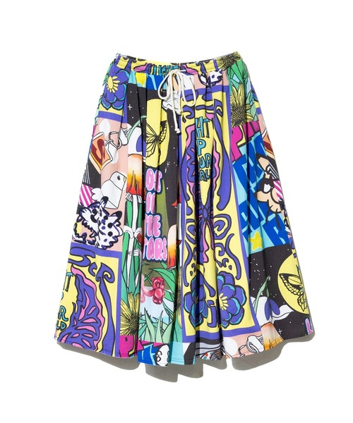 ScoLar（スカラー）の「ScoLar/スカラー　総柄 綿ツイル スカート（スカート・レディース・パープル/アイボリー・FREE）」の3枚目の写真