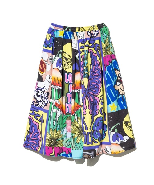 ScoLar（スカラー）の「ScoLar/スカラー　総柄 綿ツイル スカート（スカート・レディース・パープル/アイボリー・FREE）」の4枚目の写真