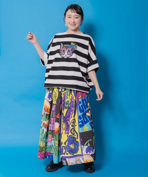 ScoLar（スカラー）の「ScoLar/スカラー　総柄 綿ツイル スカート（スカート・レディース・パープル/アイボリー・FREE）」の11枚目の写真