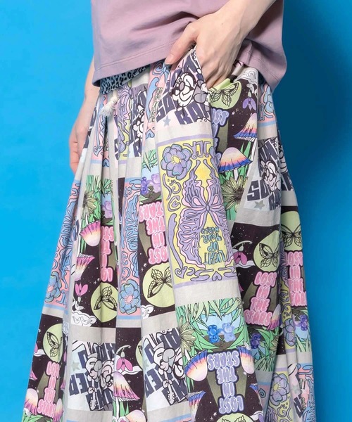 ScoLar（スカラー）の「ScoLar/スカラー　総柄 綿ツイル スカート（スカート・レディース・パープル/アイボリー・FREE）」の14枚目の写真