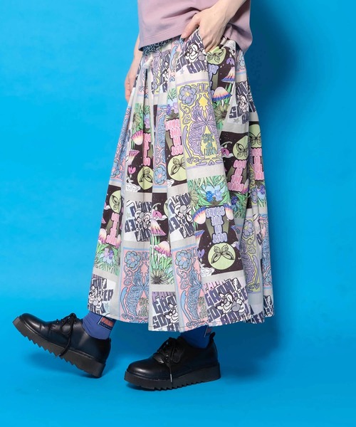 ScoLar（スカラー）の「ScoLar/スカラー　総柄 綿ツイル スカート（スカート・レディース・パープル/アイボリー・FREE）」の16枚目の写真