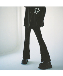 CLUTSTUDIO（クルロトスタジオ）の「リブフリルレギンスパンツ - ブラック（スウェットパンツ）」