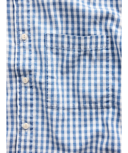 GAP(ギャップ)の「ギンガムチェック デニム リラックスフィット ストレートヘムシャツ(シャツ/ブラウス・メンズ・ブルー・XL/L/M/S/XS)」の4枚目の写真