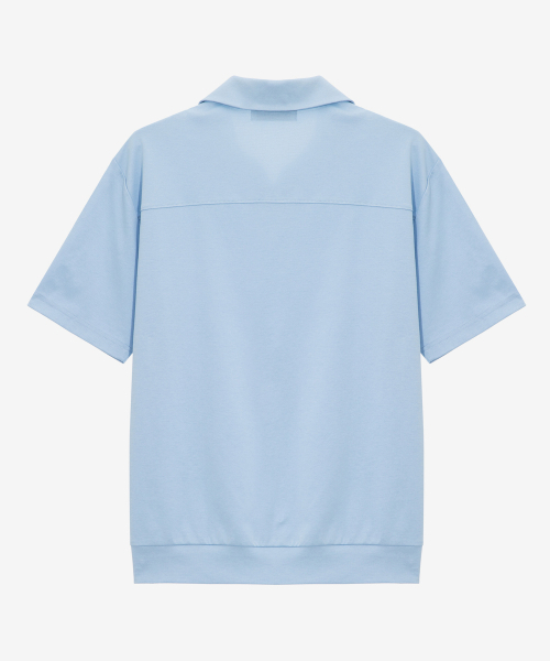 MINDBRIDGE（マインドブリッジ）の「[COUTURE]スーピマ_変形カラーセミオーバー スウェット - 2カラー（ポロシャツ・メンズ・クリーム/ライトブルー・95/100/105/110）」の6枚目の写真