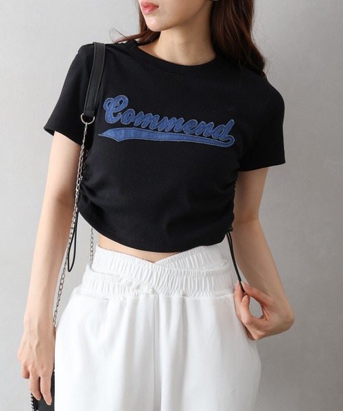 SpRay（スプレイ）の「デニムロゴシャーリングトップス（Tシャツ/カットソー・レディース・オフホワイト/ブラック・FREE）」の10枚目の写真