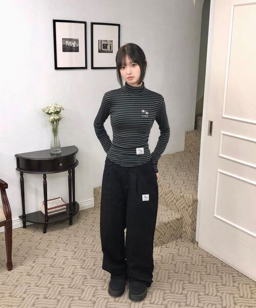 COIRIS_(コイリス)の「プレインピンタックワイドバンディングパンツ (2カラー)(スウェットパンツ・レディース・ブラック/グレー・FREE(S))」の14枚目の写真