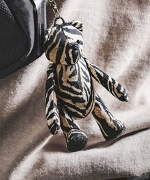GLIMCLAP（グリムクラップ）の「mko13591- Stuffed Toy Keychain-Zebra Pattern ぬいぐるみキーホルダー(202-062-gls-cg)（キーホルダー）」