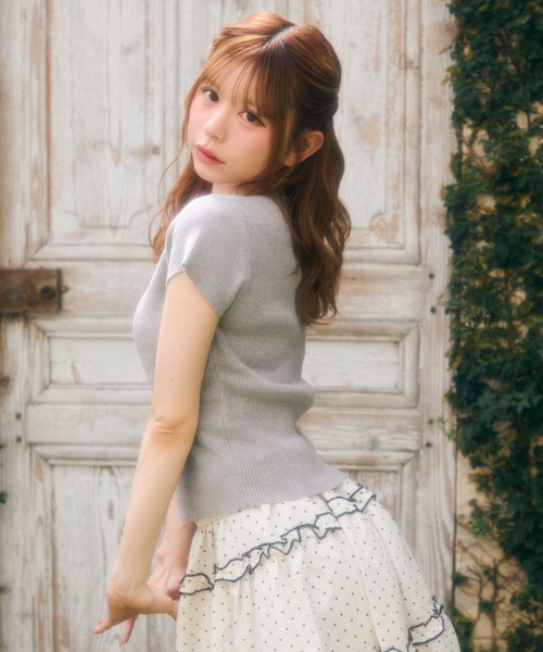 TITTY&CO.（ティティーアンドコー）の「フロントチェックリボントップス（Tシャツ/カットソー・レディース・ブルー/グレー/ネイビー・FREE）」の9枚目の写真