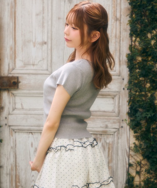 TITTY&CO.（ティティーアンドコー）の「フロントチェックリボントップス（Tシャツ/カットソー・レディース・ブルー/グレー/ネイビー・FREE）」の10枚目の写真