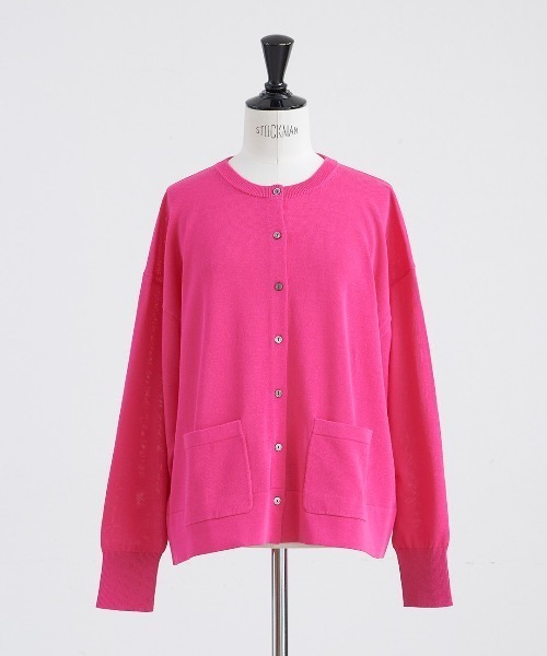 HEAVENLY(ヘブンリー)の「【 HEAVENLY / ヘブンリー 】High Twist Cotton Knit Cardigan 2613154 DLI(ニット/セーター・レディース・グレー/ピンク/レッド/ブラック・FREE)」の4枚目の写真