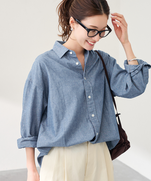 FRAMeWORK（フレームワーク）の「≪追加≫ダンガリーシャツ 3（シャツ/ブラウス・レディース・サックスブルー/エメラルドブルー・FREE）」の3枚目の写真