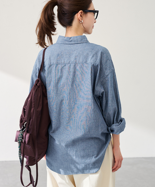 FRAMeWORK（フレームワーク）の「≪追加≫ダンガリーシャツ 3（シャツ/ブラウス・レディース・サックスブルー/エメラルドブルー・FREE）」の4枚目の写真