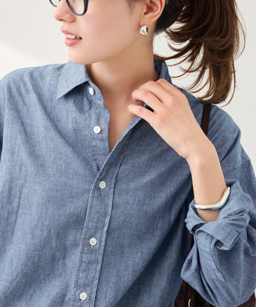 FRAMeWORK（フレームワーク）の「≪追加≫ダンガリーシャツ 3（シャツ/ブラウス・レディース・サックスブルー/エメラルドブルー・FREE）」の5枚目の写真