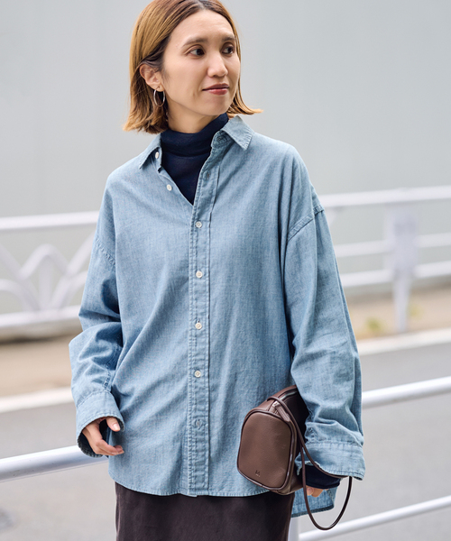 FRAMeWORK（フレームワーク）の「≪追加≫ダンガリーシャツ 3（シャツ/ブラウス・レディース・サックスブルー/エメラルドブルー・FREE）」の14枚目の写真