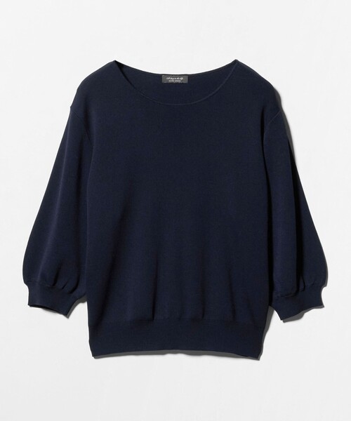 A DAY IN THE LIFE UNITED ARROWS(アデイインザライフユナイテッドアローズ)の「フルニードル パフスリーブニット 5分袖 ‐ウォッシャブル‐<A DAY IN THE LIFE>(ニット/セーター・レディース・レッド/ネイビー/グレー系/オフホワイト・FREE)」の3枚目の写真