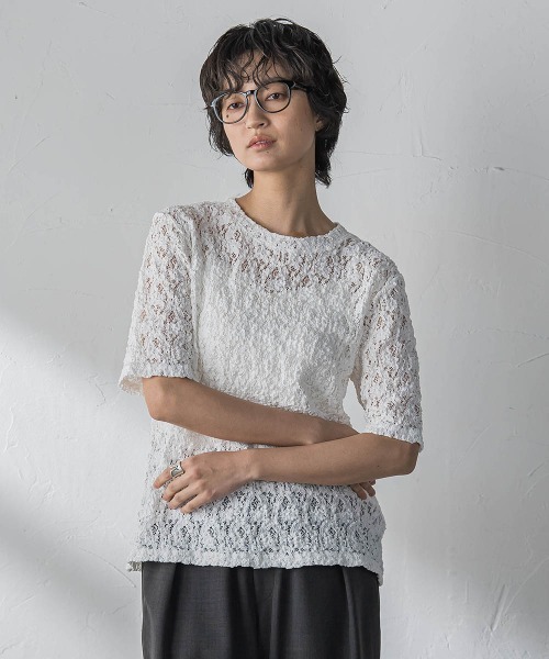 MAYSON GREY（メイソングレイ）の「カムイレースハーフスリーブT（Tシャツ/カットソー・レディース・ブラウン/オフホワイト・M）」の3枚目の写真