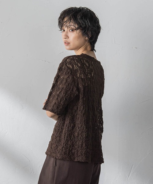 MAYSON GREY（メイソングレイ）の「カムイレースハーフスリーブT（Tシャツ/カットソー・レディース・ブラウン/オフホワイト・M）」の12枚目の写真