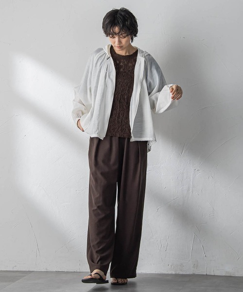 MAYSON GREY（メイソングレイ）の「カムイレースハーフスリーブT（Tシャツ/カットソー・レディース・ブラウン/オフホワイト・M）」の18枚目の写真