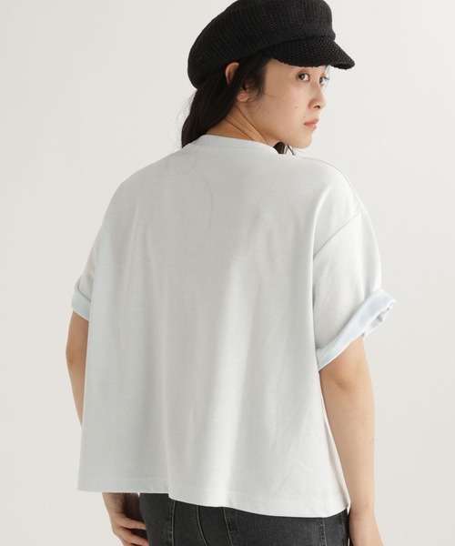 studio CLIP(スタディオクリップ)の「【daily CLIP】ダブルフェイスバイカラーTシャツ(Tシャツ/カットソー・レディース・ホワイト/グレー/ブルー・FREE)」の4枚目の写真