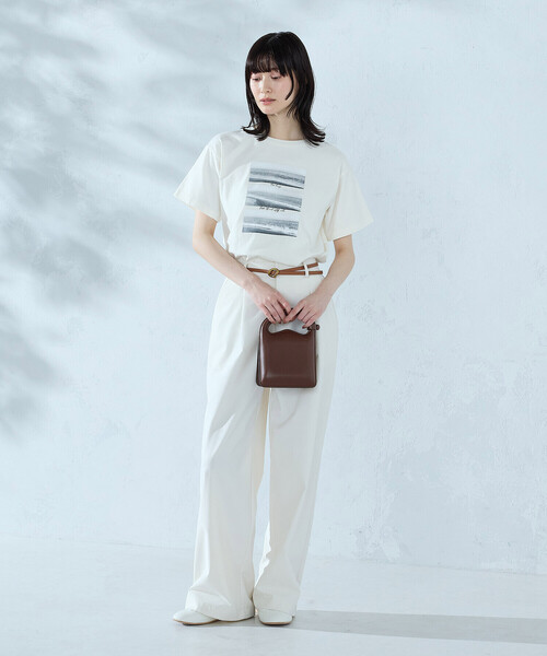 COMME CA ISM（コムサイズム）の「フォトプリント Tシャツ（Tシャツ/カットソー・レディース・アイボリー/ブラック/杢グレー/ネイビー・SMALL/MEDIUM/LARGE）」の12枚目の写真