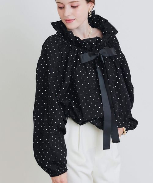 PICCIN(ピッチン)の「ザビエルドット柄ブラウス(シャツ/ブラウス・レディース・ホワイト系その他/ブラック系その他・M)」の13枚目の写真