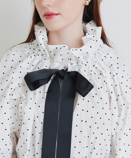 PICCIN(ピッチン)の「ザビエルドット柄ブラウス(シャツ/ブラウス・レディース・ホワイト系その他/ブラック系その他・M)」の17枚目の写真