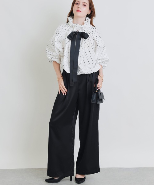 PICCIN(ピッチン)の「ザビエルドット柄ブラウス(シャツ/ブラウス・レディース・ホワイト系その他/ブラック系その他・M)」の7枚目の写真