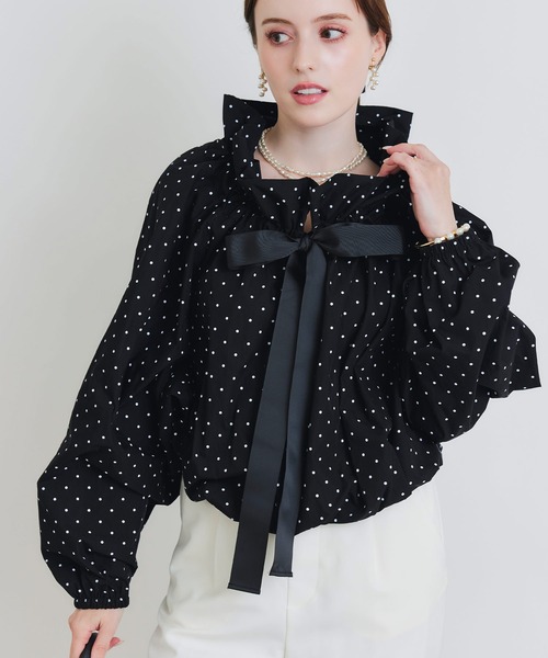 PICCIN(ピッチン)の「ザビエルドット柄ブラウス(シャツ/ブラウス・レディース・ホワイト系その他/ブラック系その他・M)」の10枚目の写真