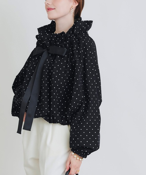 PICCIN(ピッチン)の「ザビエルドット柄ブラウス(シャツ/ブラウス・レディース・ホワイト系その他/ブラック系その他・M)」の11枚目の写真