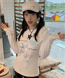 修身長袖Tシャツ