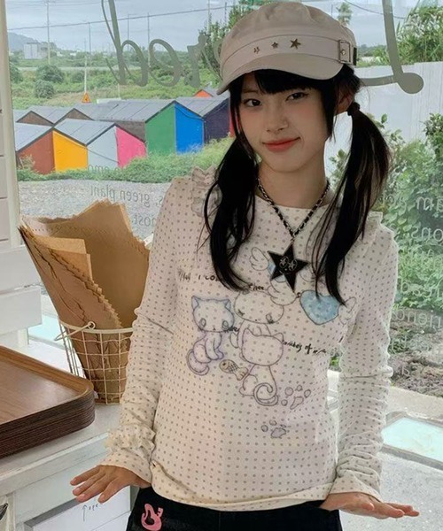 AsheKsha（アシクシャ）の「修身長袖Tシャツ（シャツ/ブラウス・レディース・ホワイト・M）」の12枚目の写真