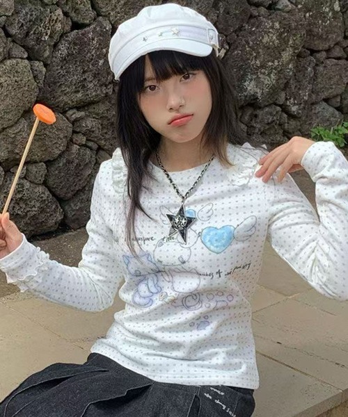AsheKsha（アシクシャ）の「修身長袖Tシャツ（シャツ/ブラウス・レディース・ホワイト・M）」の14枚目の写真