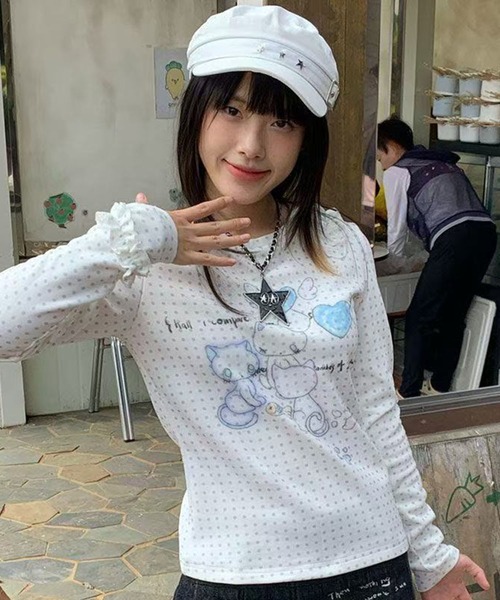 AsheKsha（アシクシャ）の「修身長袖Tシャツ（シャツ/ブラウス・レディース・ホワイト・M）」の4枚目の写真