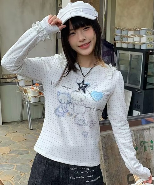 AsheKsha（アシクシャ）の「修身長袖Tシャツ（シャツ/ブラウス・レディース・ホワイト・M）」の5枚目の写真