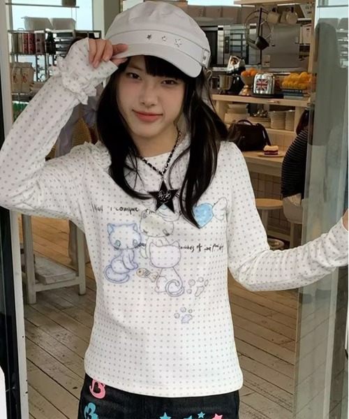 AsheKsha（アシクシャ）の「修身長袖Tシャツ（シャツ/ブラウス・レディース・ホワイト・M）」の9枚目の写真